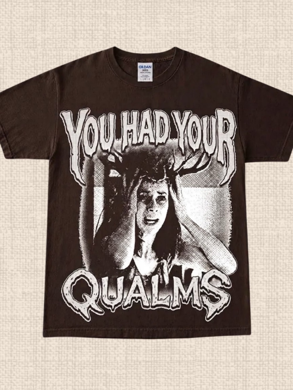 Gildan Brown You Had Your Qualms Graphic Tee